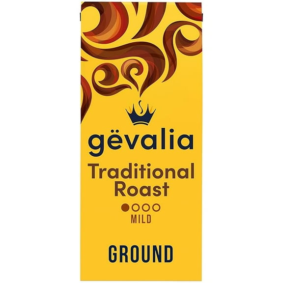 1x Gevalia Traditional Roast Mild Light Roast Ground Coffee, 12 oz Bag
