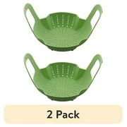 (2 pack) Instant Pot Steamer Basket Official Silicone Accessory, Compatible with 6-quart and 8-quart Cookers in Green