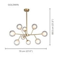 thumbnail image 2 of Xtricity - Pendant Light, Width 27.5 '', From the Goldwin Collection, Gold, 2 of 3