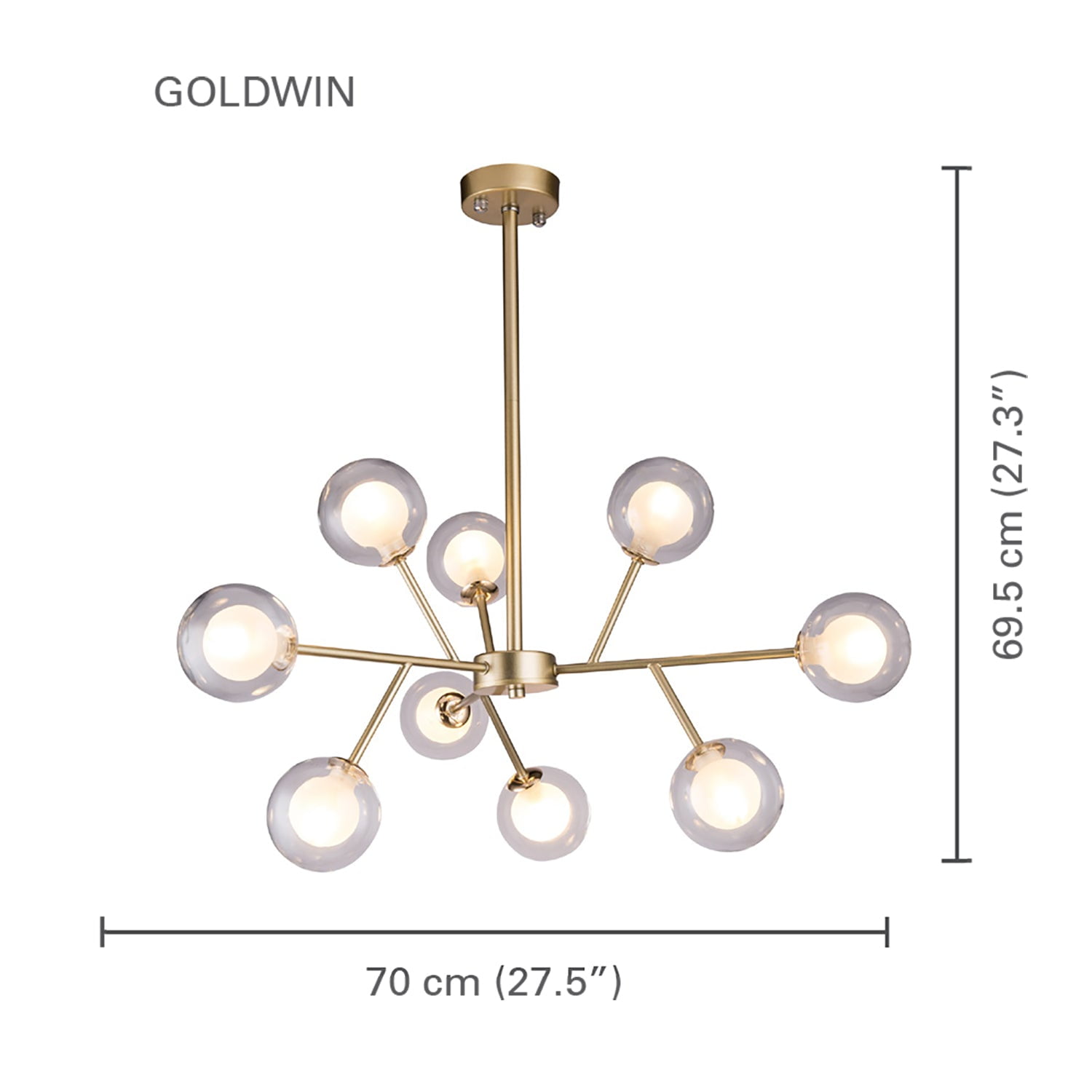 Xtricity - Pendant Light, Width 27.5 '', From the Goldwin