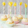 thumbnail image 4 of Pastel Stripe Easter Paper Straws - Light Blue Blush Pink Yellow Mint Green - 7.75 Inches - 100 Pack, 4 of 4