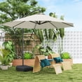 thumbnail image 2 of Outsunny 10FT Patio Umbrella w/Fillable Base Wind Strap Cover Cream White, 2 of 10