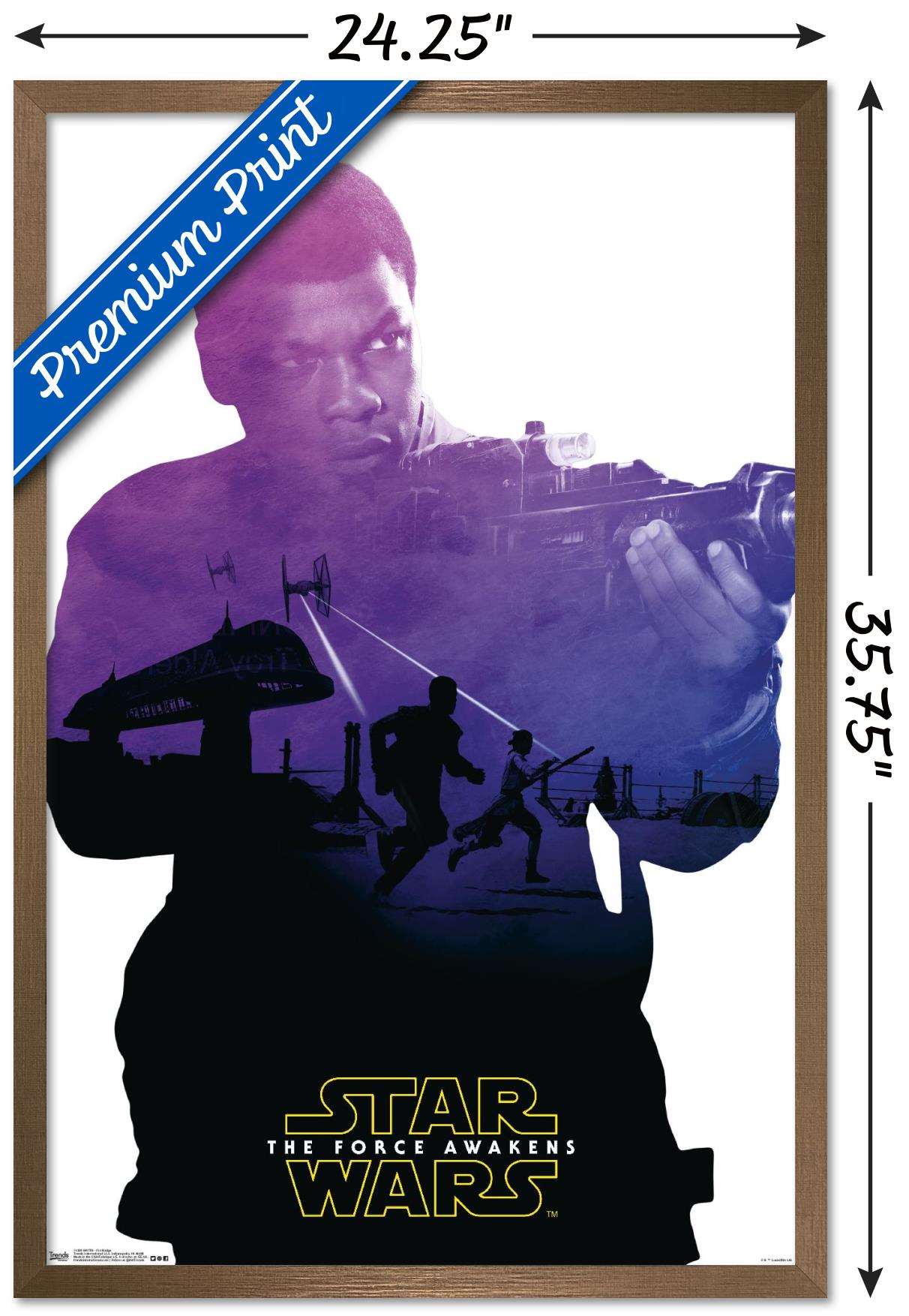 Star Wars: The Force Awakens - Finn Badge Wall Poster, 22.375" x 34", Framed