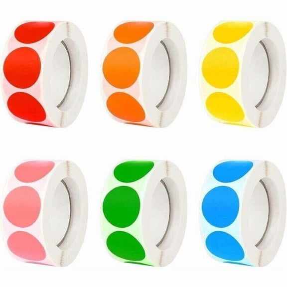 3000Pcs Round Sticker Labels Self-Adhesive Round Labels Color Sticker Round Sticker Labels for Home Office Supplies