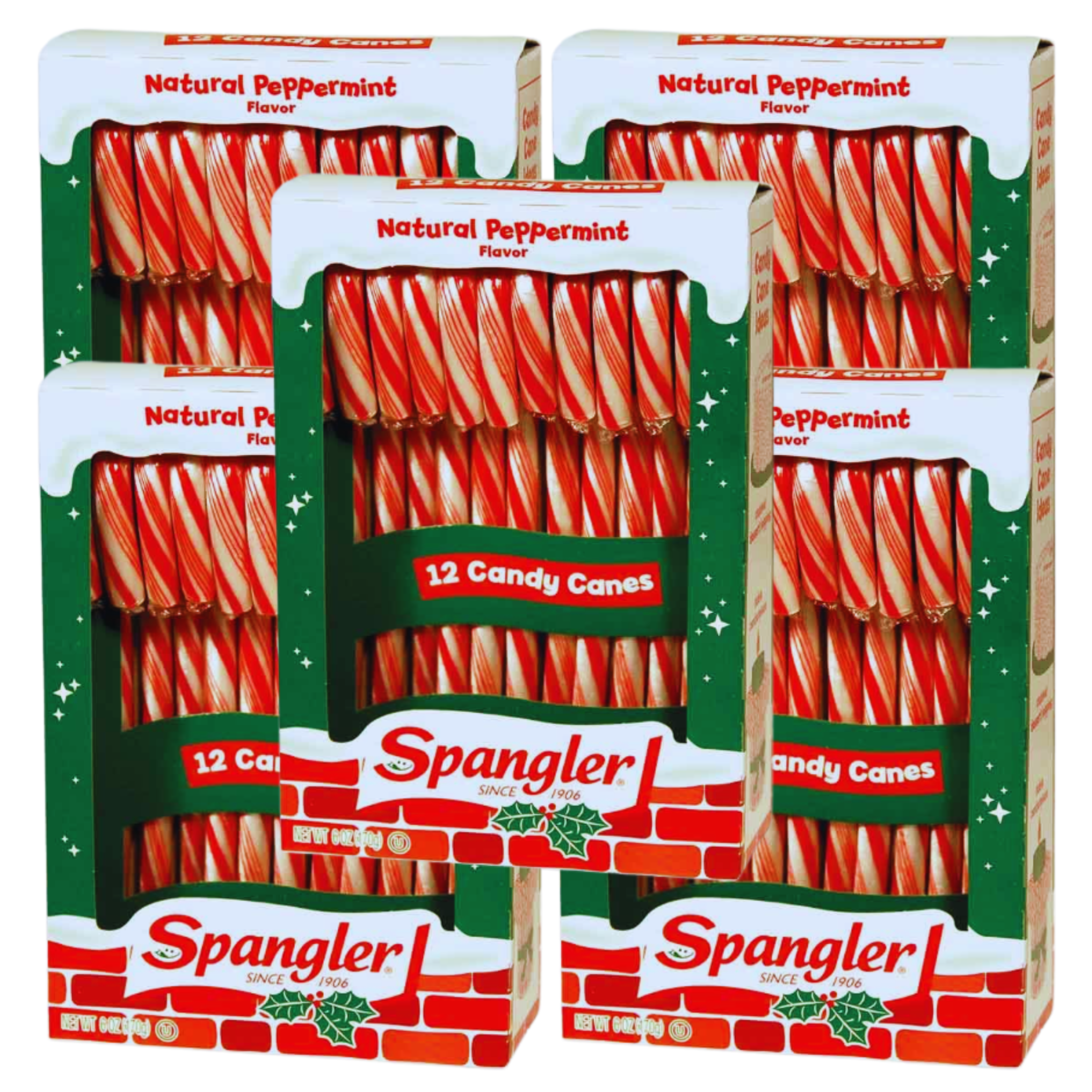 Classic Red and White Peppermint Candy Canes, Natural Peppermint Flavor