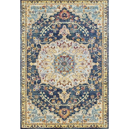 - United Weavers Abigail Area Rugs - 713 20160 Transitional Blue Scrolls Petals Leaves Bordered Rug