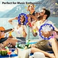 thumbnail image 4 of Tambourine for Adults Pleasant Jingle Sound Hand Cranked Bell Rings Metal Bell Sound Percussion Instruments Home School Party Supplies Double Jingles Tambourine for Classrooms Bands Orchestras, 4 of 7