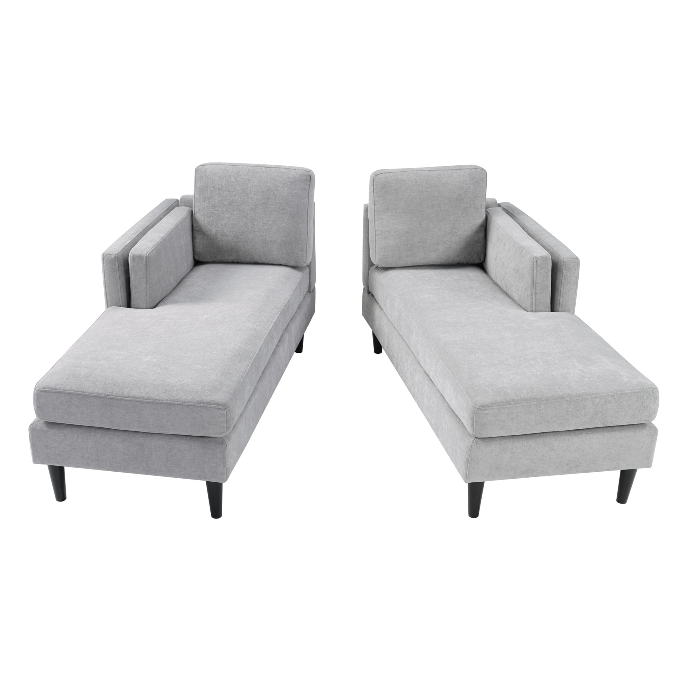 Christopher Knight Home Modern Chaise Lounge Sofa Bed, 53.5" Upholstered Sofa Couch with Armrests, Gray