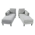 thumbnail image 3 of Christopher Knight Home Modern Chaise Lounge Sofa Bed, 53.5" Upholstered Sofa Couch with Armrests, Gray, 3 of 12