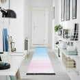 thumbnail image 4 of Yayeee Hallway Runner Rug 2'x6' Non Slip Machine Washable with Rubber Backing, Light Blue Stripes, 4 of 8