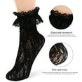 thumbnail image 5 of REACHISE 2 Pairs Ruffle Socks Ankle High Socks Lace Trim Socks Women Boot Socks Dress Socks Adult Thin Lace Socks, 5 of 8