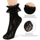 thumbnail image 2 of BRIGHTFUFU 2 pares de calcetines con volantes, calcetines tobilleros con ribete de encaje, calcetines para mujer, calcetines de vestir, calcetines finos de encaje para adultos., 2 of 8