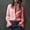 Pink, variant on Shirts for Women Peplum Tops Collared Women's Solid Color Lapel Long Sleeved Zip-Front Blouse with Flounce Cuffs Shirt Red XL