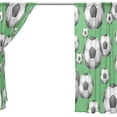 thumbnail image 4 of Floral White Soccer Ball Semi Sheer Curtains Window Voile Drapes Panels Treatment-55x84in for Living Room Bedroom Kids Room, 2 Pieces, 4 of 4