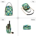 thumbnail image 4 of IAUYY Small Crossbody Bags for Women 15*21*8cm Leather Purses for Women Removable Strap with 3 Zipper Pocket Applicable to Birthday Gifts for Women,Green Triangle, 4 of 7