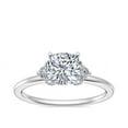thumbnail image 1 of 0.70 Carat Cushion Shape Genuine Diamond Radiating Halo Design Wedding Ring for Bride Solid 14K White Gold Size 7, 1 of 8