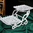 thumbnail image 3 of jifeng 2 Tiers Cake Stand Snack Display Tray Decoration Dessert Tray White Display Rack Heart Square, 3 of 7