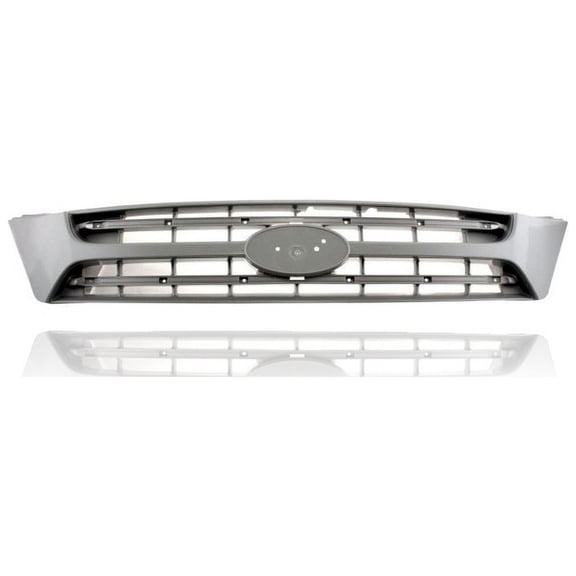 Grille - Compatible/Replacement for '06-10 Kia Sedona EX - Main Upper Gray Frame, Chrome Trim Insert, Emblem Provision - 863504D001