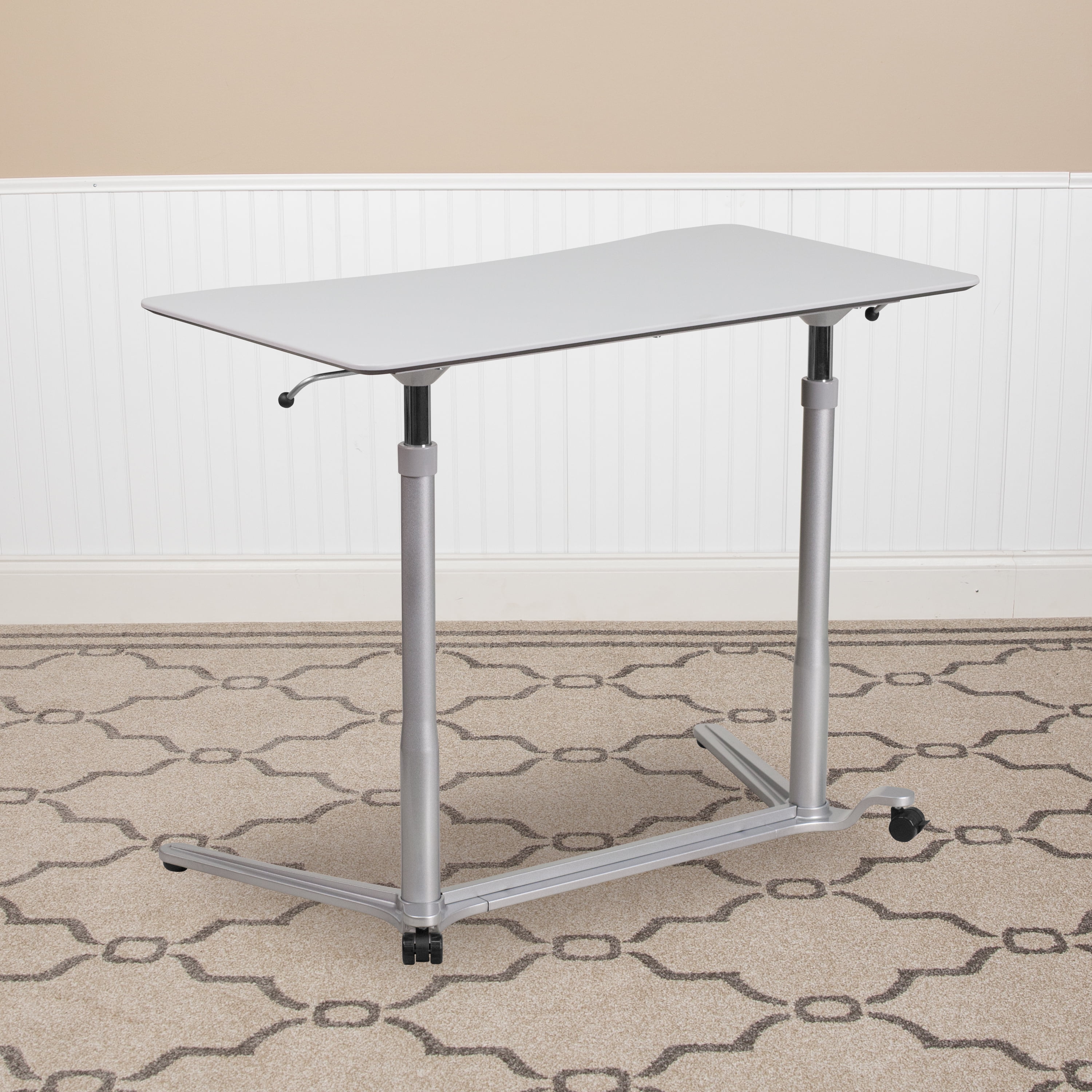 Flash Furniture SitDown, StandUp Light Gray Computer Ergonomic Desk