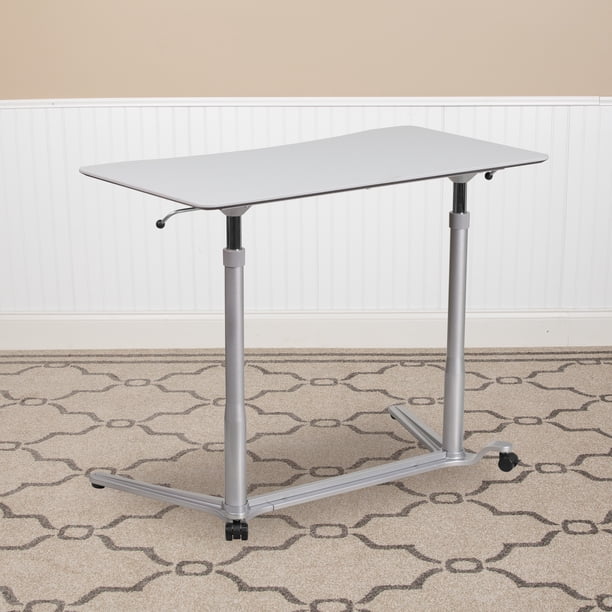 Flash Furniture SitDown, StandUp Light Gray Computer Desk with 37.5''W Top, Adjustable Range