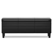 Afton 48 WD Rectangle Storage Ottoman Bench in Midnight Black Vegan Leather