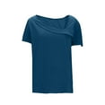 thumbnail image 6 of Mittory Womens Dressy Casual Blouses Asymmetrical V Neck Business Work Tops Ruffle Sleeve Summer Shirts, 6 of 7