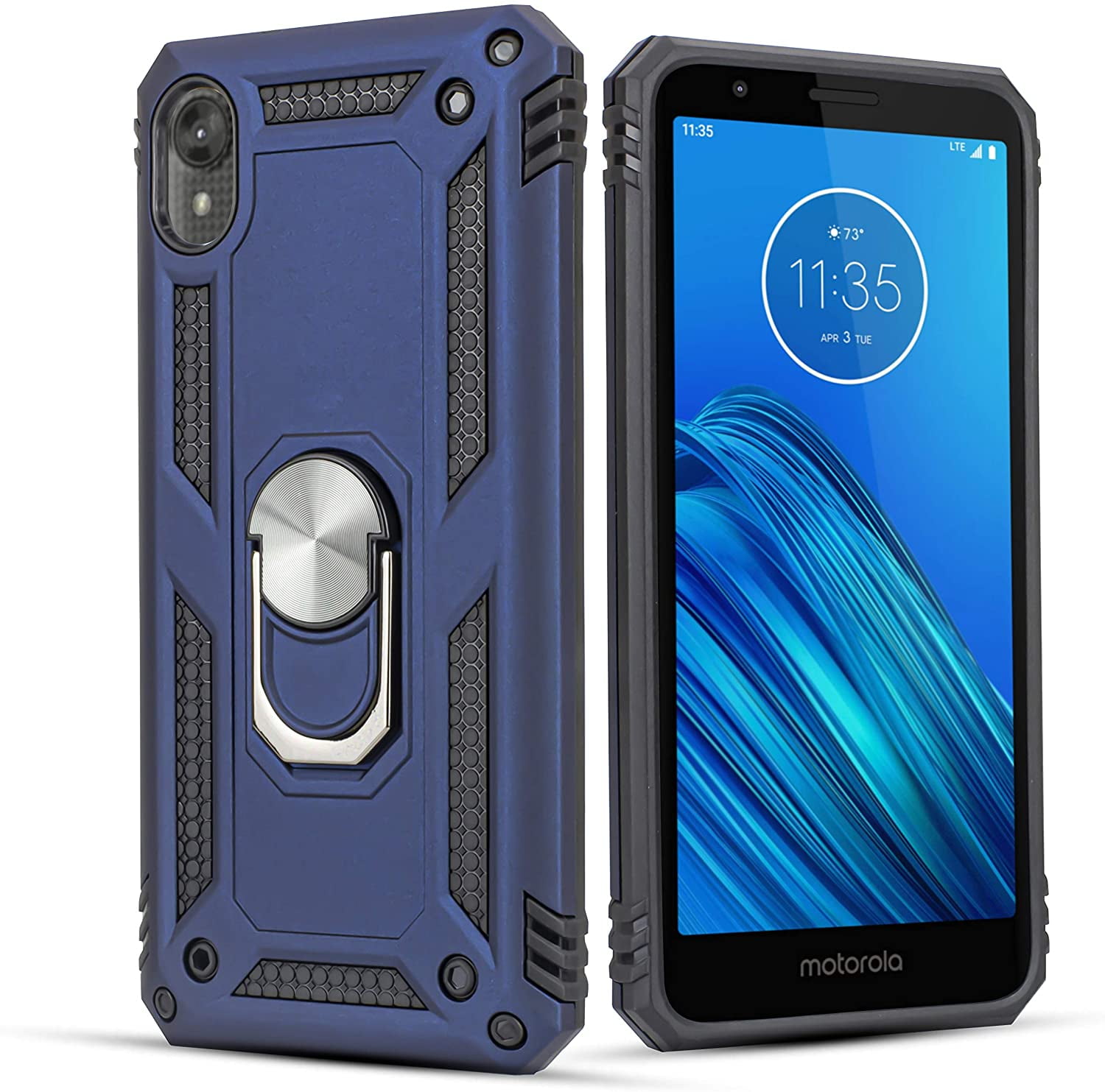 for Motorola Moto E6 Kickstand Brushed Case Phone Case