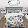 thumbnail image 2 of Designart "Blue Harmony Bouquet In Classic Style" Floral Bedding Covert Set - Cottage Bed Set With 2 Shams, 2 of 5
