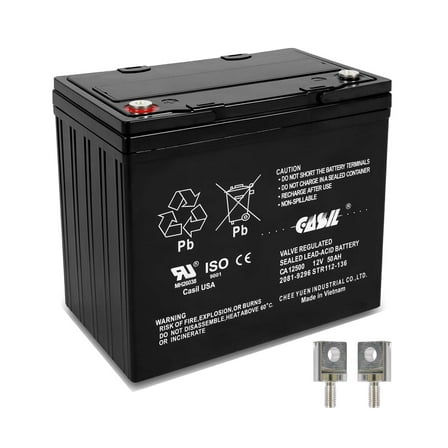 Casil 12V 50Ah Replacement Battery Compatible with Power Boat Pontoon Electric Trolling Motor