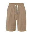 thumbnail image 2 of Akafmk Mens Oversized Waffles Knit Shorts Solid Color Casual Fashion Lace Up Waist Pockets Beach Shorts Pants L, 2 of 4