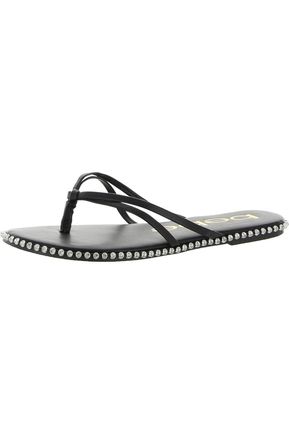 Chora - Slippers for Women - Man-Made Upper and Lining - Padded Insole - Round Toe with Post Toe Design Black 8.5 M