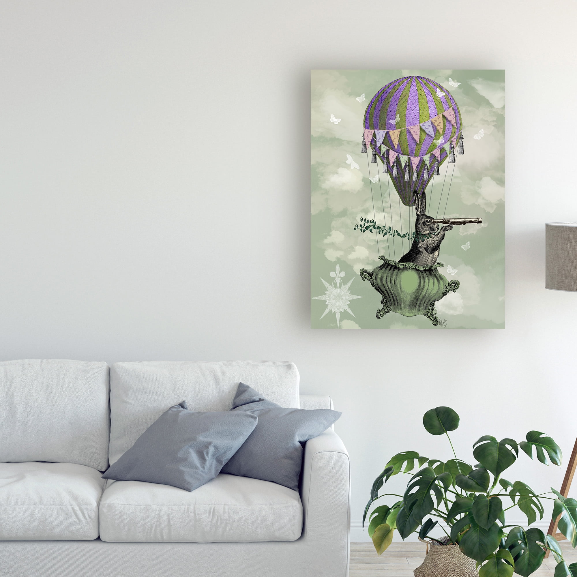 Trademark Fine Art 'Navigating Rabbit' Canvas Art by Fab Funky