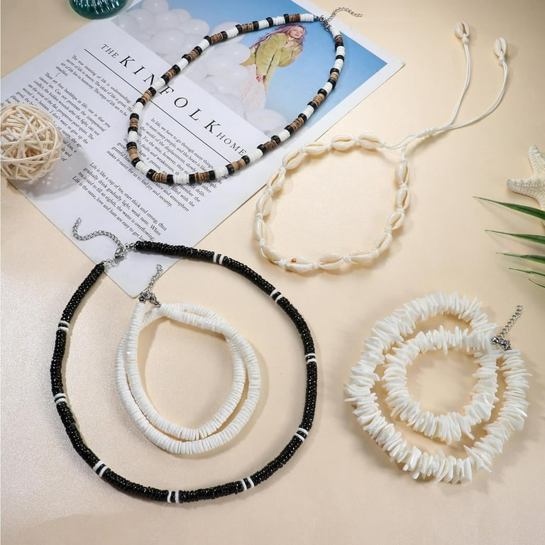 Puka shell necklace set outlet