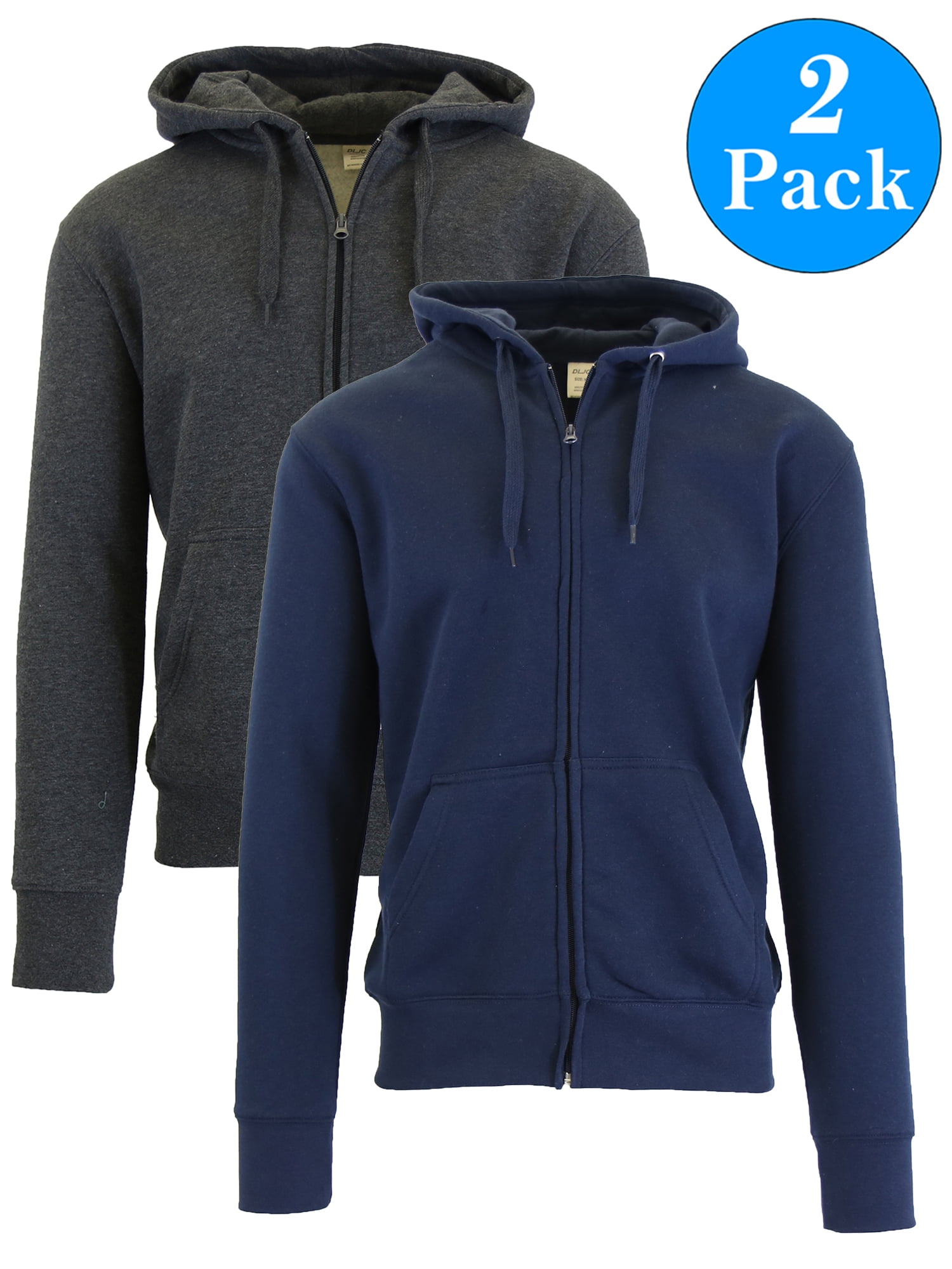 Men's Fleece-Lined Zip Sweater Hoodie (2-Pack) | Walmart Canada