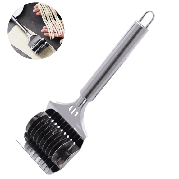 Pasta Noodle Cutter, Stainless Steel Noodle Lattice Roller，Dough Cutter Pasta Spaghetti Maker for Kitchen Cooking Tools, 1 Pack