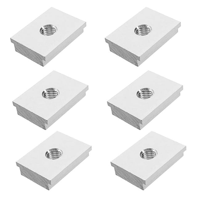 6Pcs M6 T-Track Slider Sliding Nut Aluminum Alloy T Slot Nut for Profile Woodworking Tool Slot Fastener