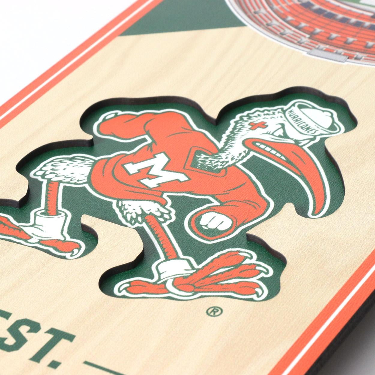 YouTheFan NCAA Miami Hurricanes 3D STADIUM BANNER 6X19