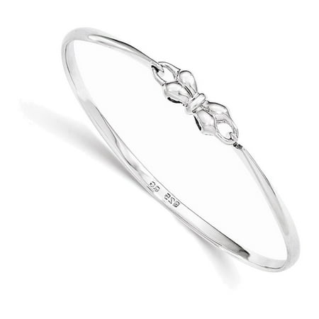 - Sterling Silver Bow Baby Bangle Bracelet