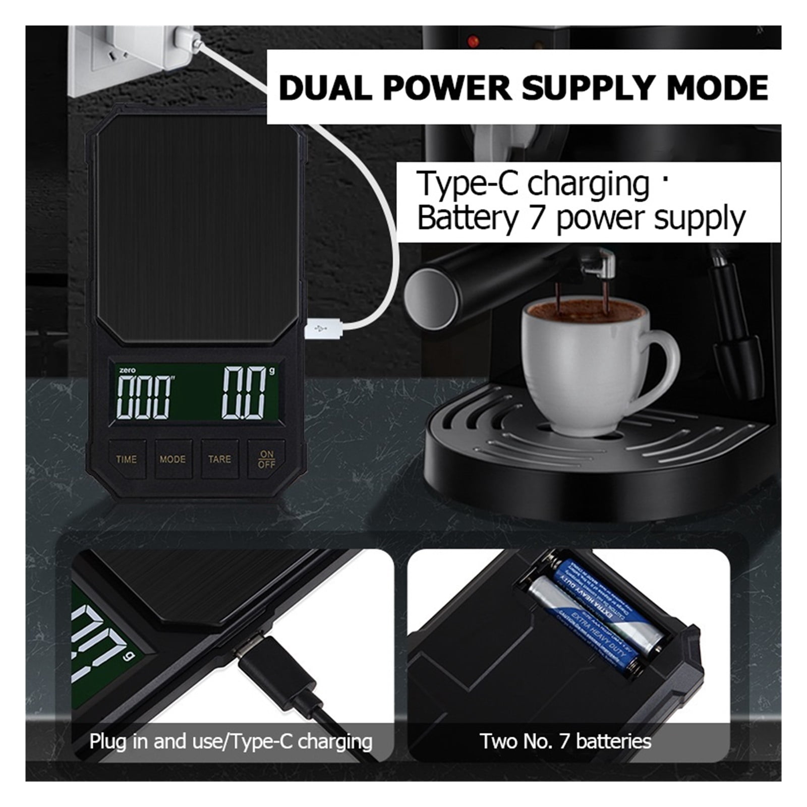 Portable Digital Scale 1kg/2kg Pocket Coffee Scales High Precision Electronic Kitchen Food Scales