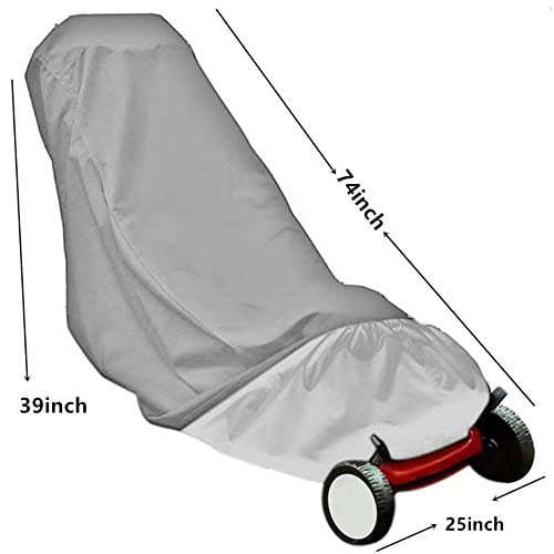Outdoor Waterproof Dustproof Lawn Mower Cover, Garden Lawn Machine Protector Cover, 188x63.5cm/74"x25", Gray