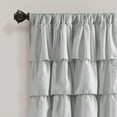 thumbnail image 5 of Lush Decor Ruffle Ruffle 84" x 50" Ruffle Light Gray 3" Rod Pocket Single Window Panel, 5 of 9