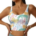 thumbnail image 3 of Goofa Zebra Colourful Printed Sports Bras for Women, High Impact Running Bra Workout Crop Tank Tops Longline Sports Bra Push up-X-Large, 3 of 9