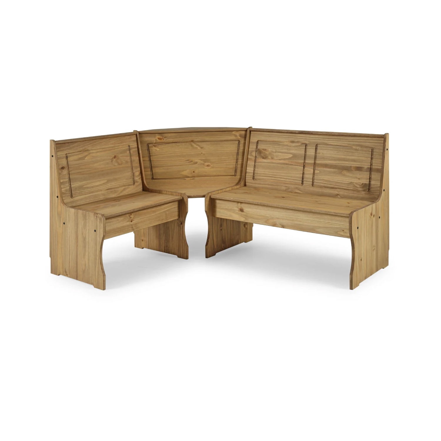 OS Home and Office Furniture Solid Pine Corner Dining Booth in Brown