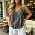 thumbnail image 3 of HappyYEE Women’s Camisole Tops with Lace Trim, Adjustable Spaghetti Strap Sleeveless Tops, Regular Fits Fashion Versatile Cami Tops Dark Gray XL, 3 of 8
