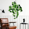 thumbnail image 6 of Twfbrm Artificial Hanging Plants, 24" Realistic 3 Heads Green Crabapple Leaves Branches, UV Resistant Plastic Ivy Vine Real Touch Faux Plants Greenery Garland for Wall Office Porch Wedding Outdoor, 6 of 6