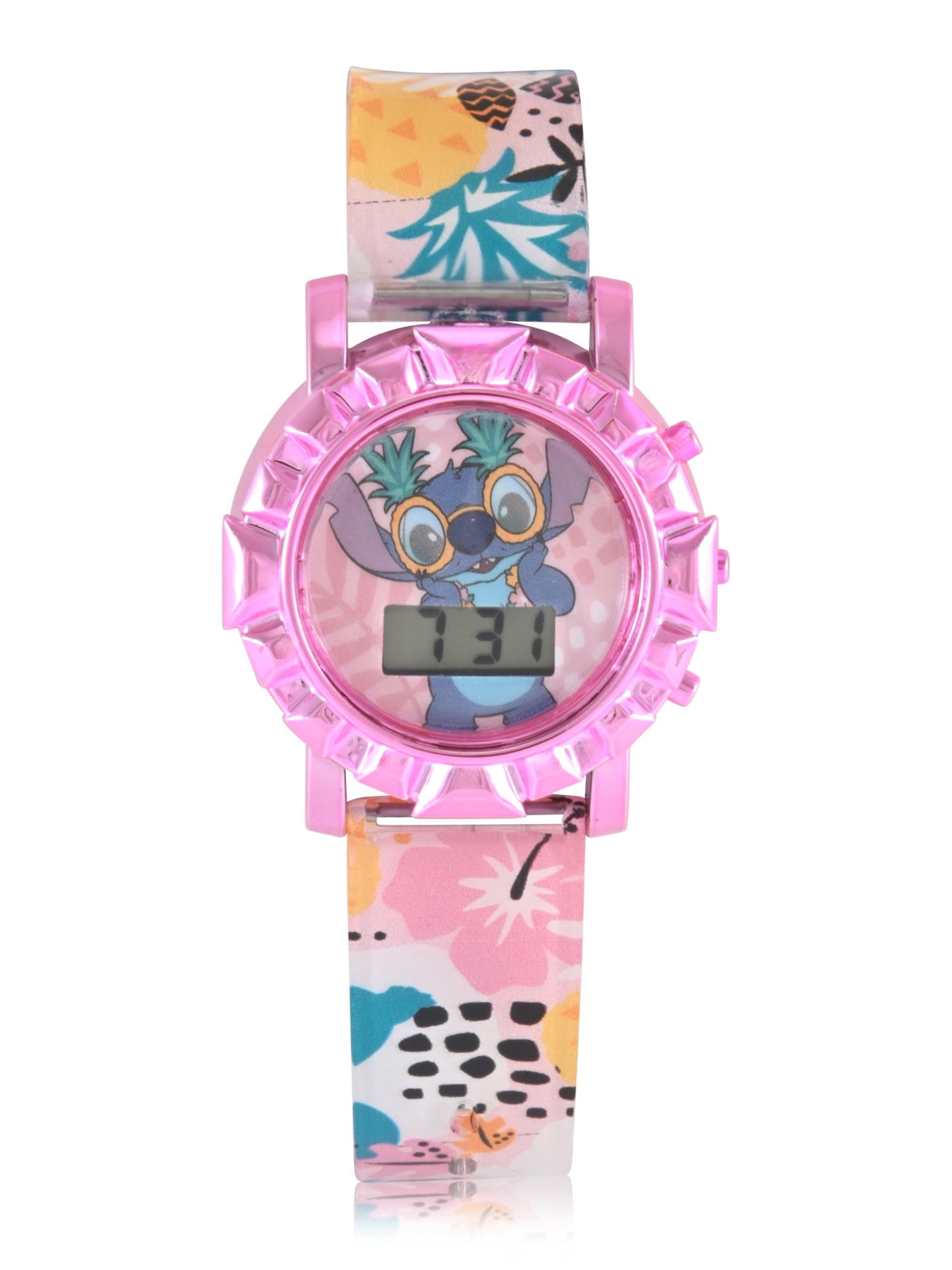 Disney Lilo and Stitch Unisex Child Muli-Color LCD Watch, LAS4136WM