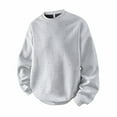thumbnail image 4 of Fewfanhot Sweatshirts for Men Crewneck Solid Color Distressed With Holes Long Sleeve Sweatshirt Pullover Fall Winter Tops, 4 of 9
