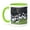Green/White, variant on 3drose, Group of Atlantic Puffins on Mykines, Faroe Islands, Denmark., 11oz Mug