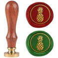 thumbnail image 1 of Sello de cera de piña de 2,5 cm (1 pulgada), sello retro con cabeza de latón extraíble y mango de madera., 1 of 9