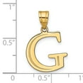 thumbnail image 4 of 14k Yellow Gold Etched Finish Block Letter G Initial Design Pendant, 4 of 4